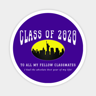 Class of 2020 - Purple, Yellow and White Colors Magnet